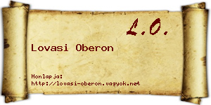 Lovasi Oberon névjegykártya